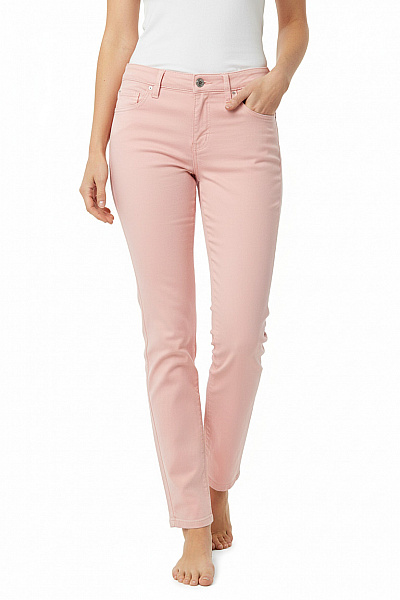 CLOSED Dámské Bavlněné Plátěné Volné Rovné Kalhoty Růžové S Kapsami Velikost 42