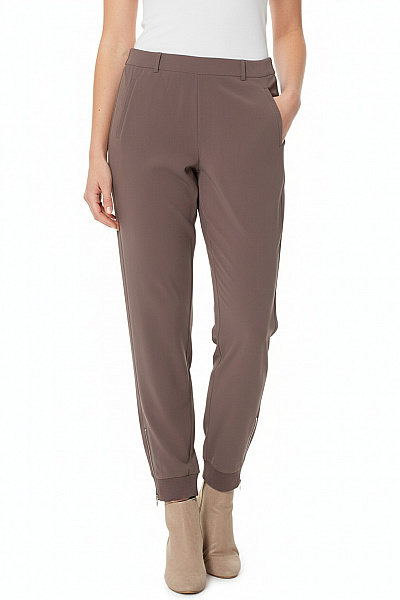 InWear Dámské Hnědé Jogger Kalhoty Elegantní Ležérní Zip Nad Kotníky Velikost 38