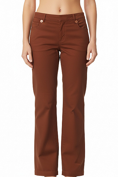 By Malene Birger Bavlněné Hnědé široké Volnočasové Rovné Kalhoty S Kapsami A Knoflíky Velikost 38