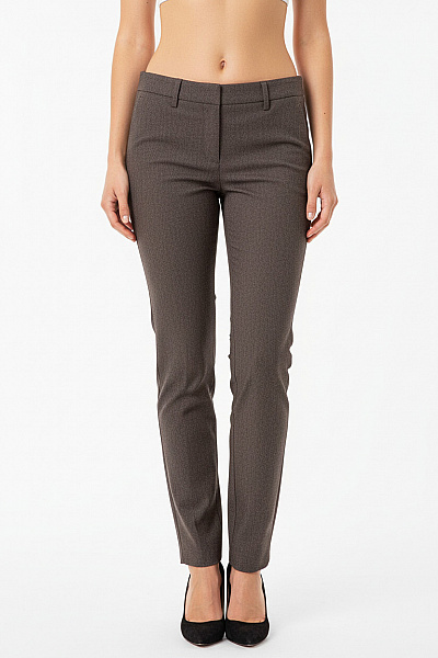 BRAX Dámské Vlněné Oblekové Kalhoty Rovné Hnědé Elegantní Business Velikost EU 36