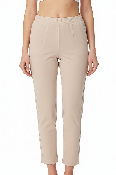 Riani Dámské Béžové Strečové Kalhoty S Pružným Pasem Rovné Ležérní Vel. 36