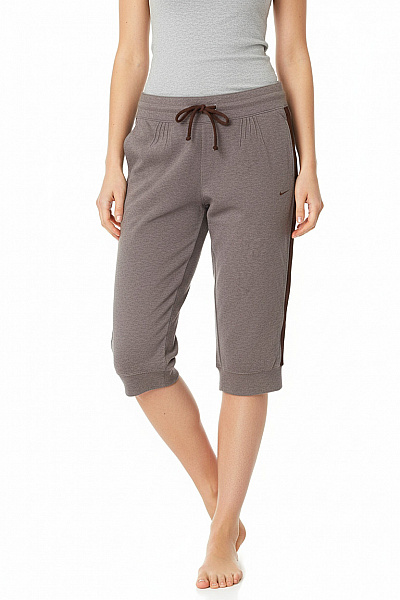 Nike Dámské šedé Teplákové Tříčtvrteční Kraťasy Sportovní S Mašlí Velikost S