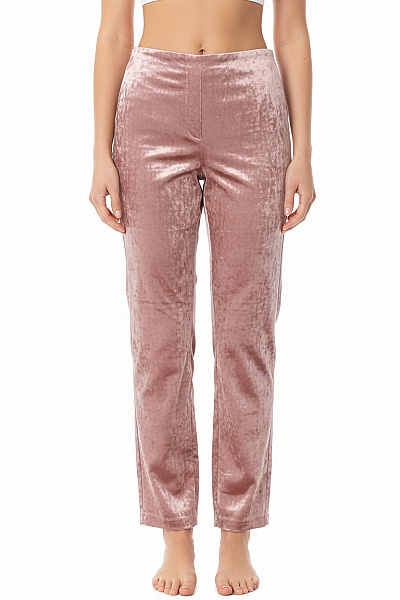Guess Dámské Dlouhé Růžové Sametové Kalhoty Volné Ležérní Na Spaní Velikost EU 42