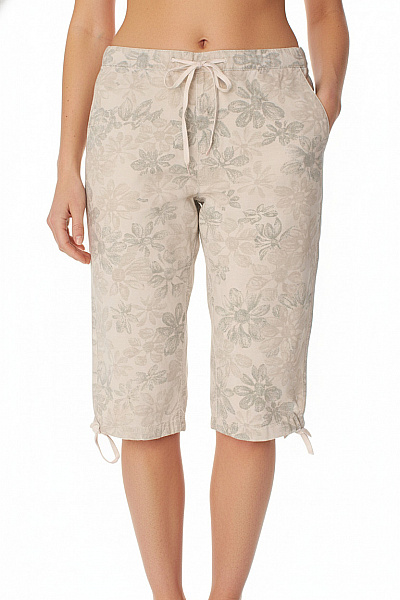 TOMMY HILFIGER Dámské Bavlněné Kraťasy Pod Kolena S Potiskem Květinové Volnočasové Velikost L