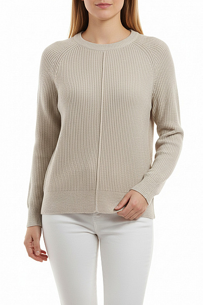 LIEBLINGSSTÜCK Dámský Bavlněný žebrovaný Pulovr šedý Volný Přes Hlavu Vel. EU 38