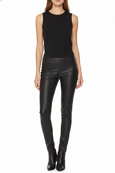 SET Dámské černé Koženkové Legíny Velikost US 10