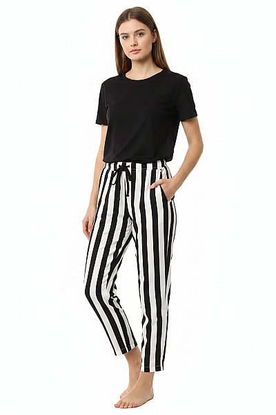 MANGO Dámské Kalhoty Pruhované Volnočasové Velikost EU M