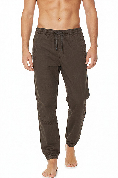 ARMANI Pánské Hnědé Jogger Tepláky Bavlněné Lyocellové Volnočasové S Kapsami Velikost 30