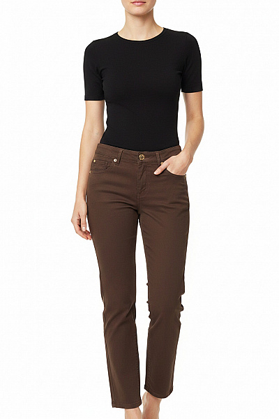 Escada Dámské Hnědé Volnočasové Kalhoty Rovné Vel. 38