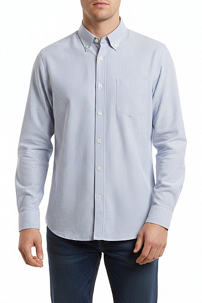 HACKETT Pánská Košile S Dlouhým Rukávem Pruhovaná Business Elegantní Bavlněné Velikost L