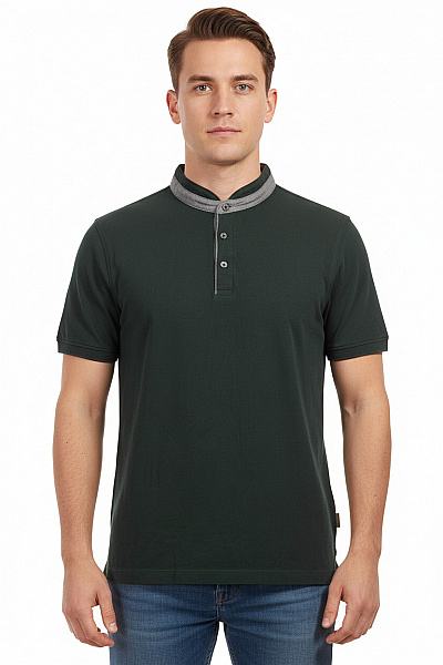 Bugatti Pánské Tričko S Krátkým Rukávem A Límečkem Zelené Bavlněné Polo Vel. L