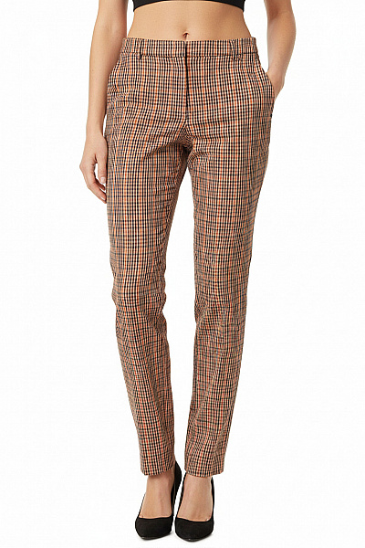 Scotch & Soda Dámské Kostkované Kalhoty Oranžové Volnočasové Velikost 28