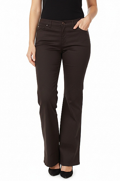 Calvin Klein Dámské Bavlněné Kalhoty Hnědé Zvonové Volnočasové Velikost 31