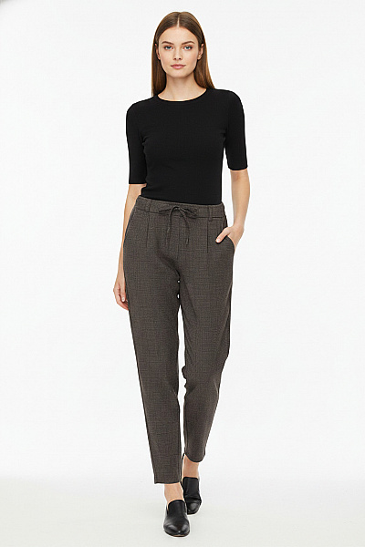 TOM TAILOR Dámské Kostkované Volnočasové Kalhoty S Kapsami Vel. S