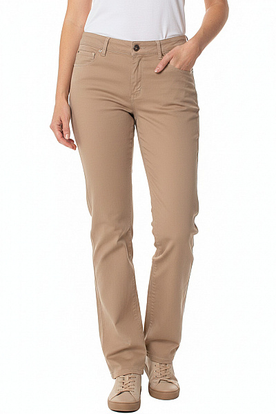 Wrangler Dámské Bavlněné Kalhoty Volnočasové Rovné Béžové Velikost M