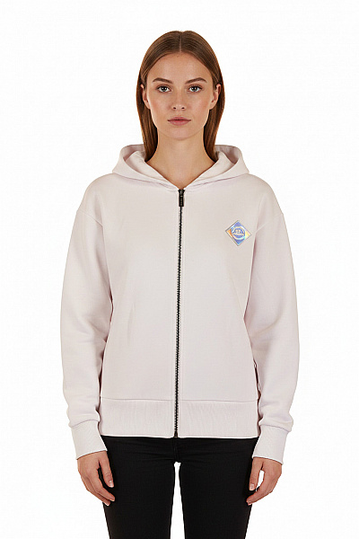 ARMANI Dámská Mikina S Kapucí Na Zip Jednobarevná Streetwear Velikost S