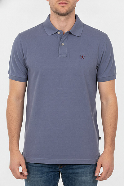 HACKETT Pánské Tričko Polo Modré S Krátkým Rukávem Velikost M