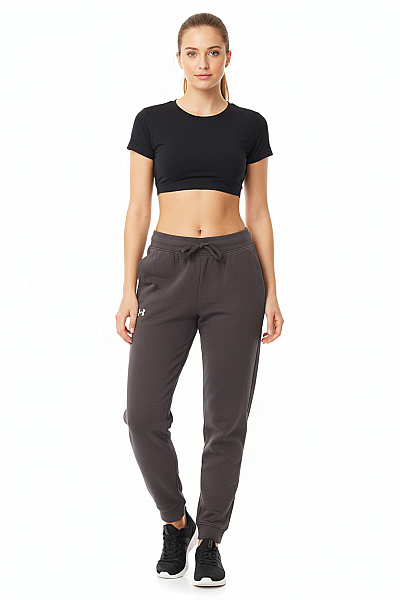 UNDER ARMOUR Dámské Bavlněné Tepláky Sportovní Volnočasové Tmavě Hnědé S Kapsami Vel. 44/46