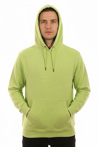 Hugo Boss Pánská Bavlněná Mikina S Kapucí Přes Hlavu Jednobarevná Zelená S Klokaní Kapsou Vel. L