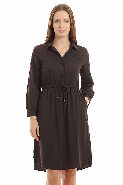 COMMA Dámské Bavlněné šaty Košilové S Dlouhým Rukávem A Páskem Vel. 42