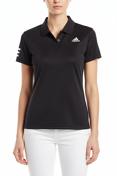 ADIDAS Dámské černé Polo Tričko S Krátkým Rukávem A Potiskem Velikost S