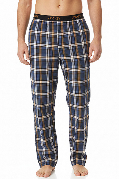 JOCKEY Pánské Kostkované Pyžamové Kalhoty Modré