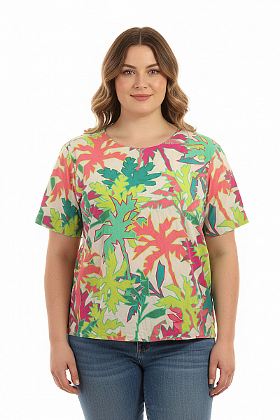 Le Comte Dámská Halenka S Krátkým Rukávem A Květinovým Potiskem Vel. 48