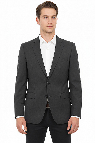 Duffel & Rums Pánské Sako Elegantní Business Vypasované černé Velikost 94