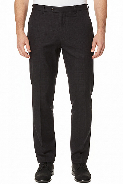 Windsor. Pánské Vlněné Oblekové Kalhoty Tmavé Kostkované Rovné Elegantní Vel. EU 50