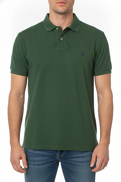 Ralph Lauren Pánské Zelené Polo Tričko S Krátkým Rukávem A Límečkem Vel. EU M