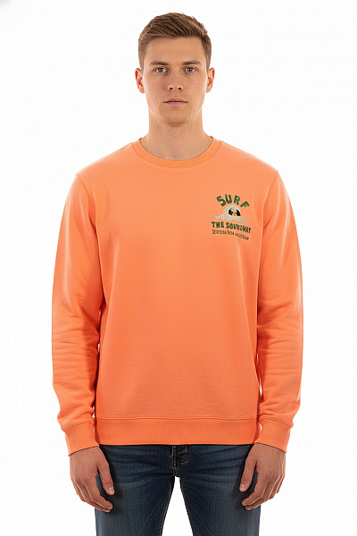 Scotch & Soda Oranžová Mikina S Dlouhým Rukávem A Potiskem Vel. XL