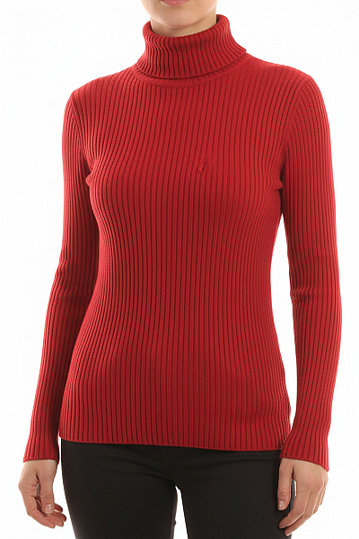 LAWRENCE GREY Dámský červený Vlněný žebrovaný Rolák Dlouhý Rukáv Vel. 40