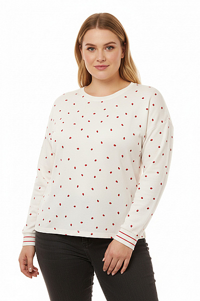 P.J.SALVAGE Dámský Svetr Bílý Vzorovaný Dlouhý Polyesterový Vel. 40