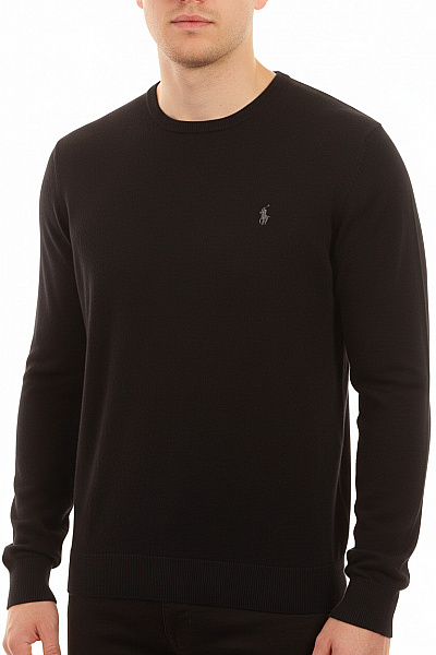 Ralph Lauren Pánský černý Svetr Basic Dlouhý Rukáv Velikost L