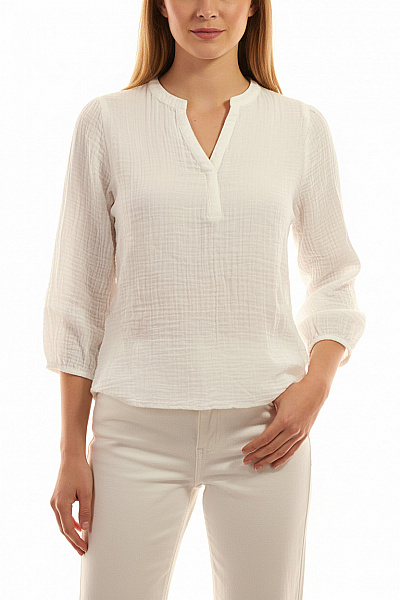 Neo Noir Dámská Halenka S Dlouhým Rukávem Bílá Mušelínová Volná Vel. EU 40