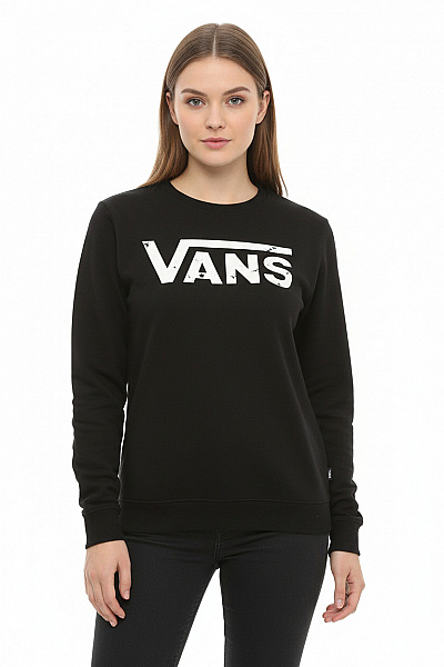 Vans Dámská Bavlněná černá Mikina Přes Hlavu S Potiskem Streetwear Vel. M