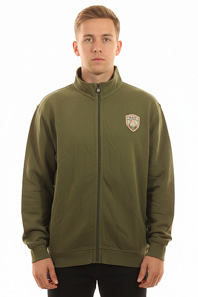 Zelená Mikina Bez Kapuce Na Zip S Výšivkou Vel. 4XL