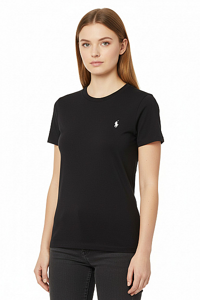 Ralph Lauren Dámské Tričko S Krátkým Rukávem A Výšivkou černé Velikost S