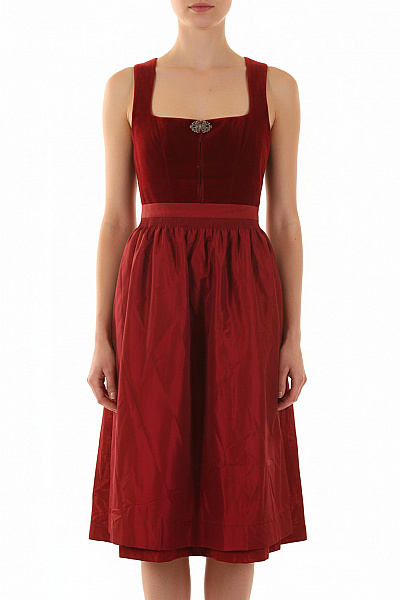 Wenger Červené Sametové šaty Bez Rukávů Midi Elegantní Společenské Vel. 34