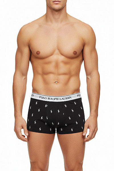 Ralph Lauren Pánské Boxerky černé Bavlněné S Potiskem Vel. M