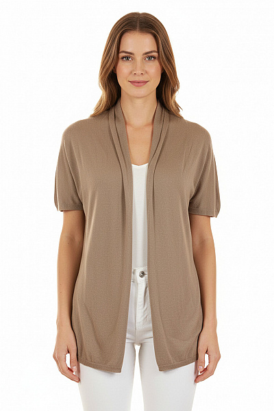 NORTH SAILS Dámský Cardigan Krátký Rukáv Béžový Pletený Lehký Velikost S