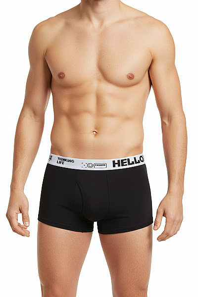 Fashion Pánské Boxerky černé Polyesterové S Potiskem Vel. M