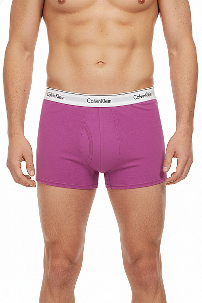 Calvin Klein Pánské Bavlněné Boxerky Fialové Velikost L