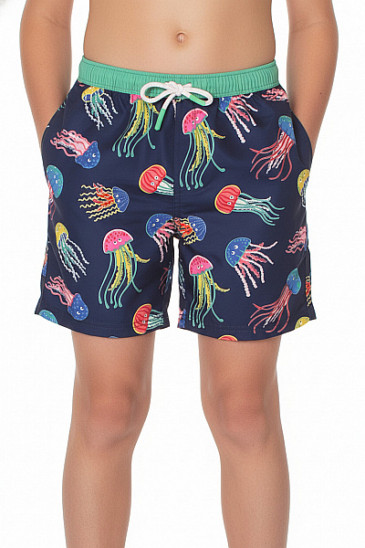 BODEN Dětské Chlapecké Plavky Modré S Potiskem Medúz Vel. 140 CM