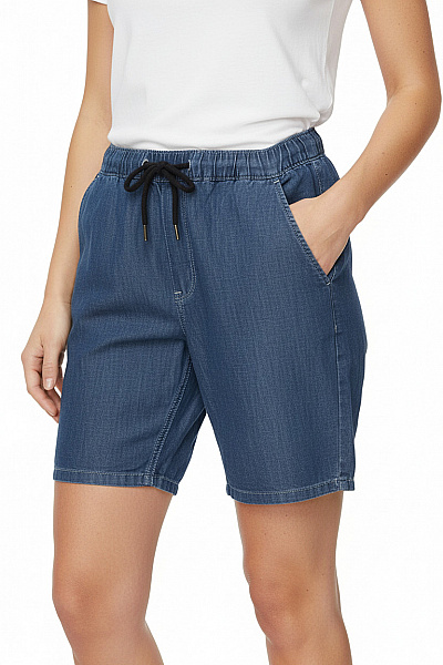 S.OLIVER Kraťasy Modré Džínové Volnočasové S Kapsami Krátké Velikost 30
