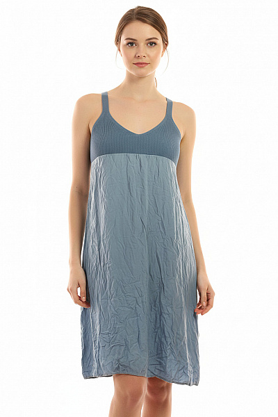 ZAUBERSTERN Modré šaty Na Ramínka Volnočasové Midi žebrované Velikost XS