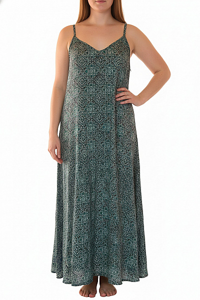 LAUREN VIDAL Dlouhé šaty Na Ramínka S Potiskem Volnočasové Letní Vel. XL