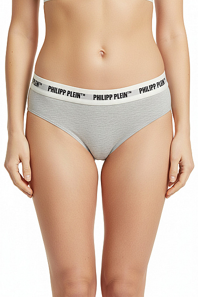 PHILLIP PLEIN Dámské Bavlněné Kalhotky šedé Vel. XL