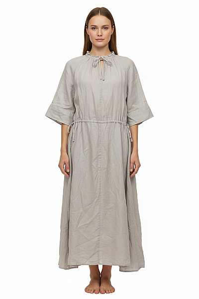 Marc O´Polo Dámské Lněné Midi šaty Volné Boho Minimalistické Stahovací Velikost 36