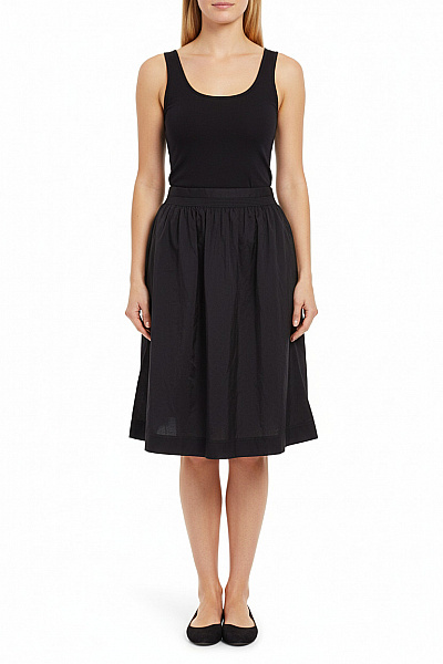 Dámská černá Nabíraná Sukně Midi Vel. 36